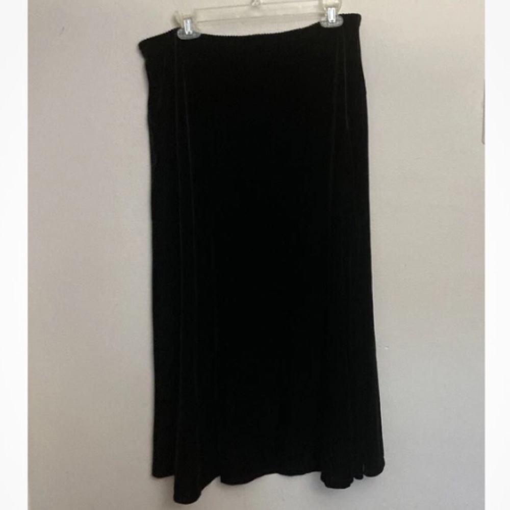 5-10 J. Jill Maxi Skirt Black Large NWT Velvet Holiday Goth Witchy Full Pull on